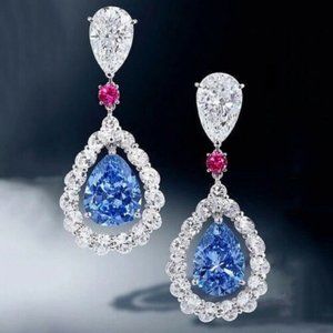 Elegant 925 Silver Aquamarine Earrings